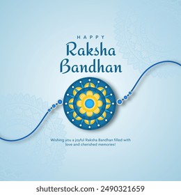 Happy Raksha Bandhan with nice Decorative Rakhi for Raksha Bandhan, Indian festival of brother and sister bonding celebration