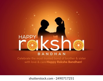 Feliz Raksha Bandhan con bonito Rakhi decorativo para Raksha Bandhan, festival indio de hermano y hermana que une la celebración