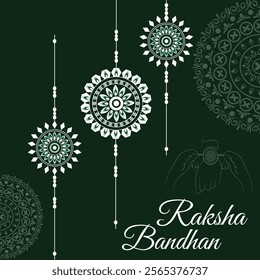 Happy Raksha Bandhan with nice Decorative Rakhi for Raksha Bandhan, Indian festival of brother and sister bonding celebration