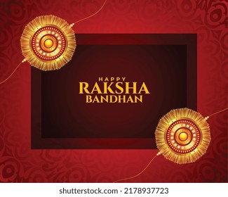 happy raksha bandhan occasion banner with realsitic rakhi design 