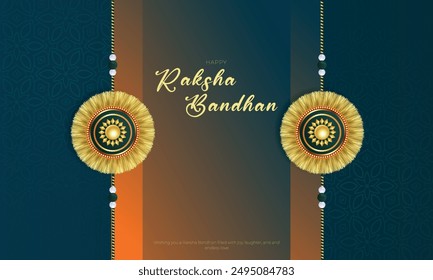 Feliz Raksha Bandhan Post y tarjeta de felicitación. Fondo de celebración de la cultura india Rakhi con texto y Ilustración vectorial Rakhi.