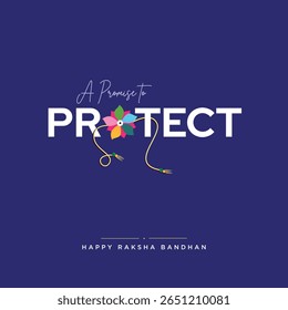 Feliz Raksha Bandhan.  Cartaz de design para o vínculo entre irmão e irmã simbolizando a promessa de proteger. Ideal para cartões de saudação, mídias sociais, embalagens e promoções festivas.