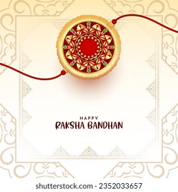 Happy Raksha Bandhan religious hindu festival background vector
