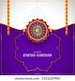 Happy Raksha Bandhan religious hindu festival background vector