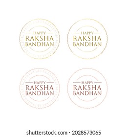 Happy Raksha Bandhan Royal Logo, Banner, Poster, Offer Tag, Sticker, Gold Logo Design, Rakhi, Symbol, Sign, 3D Font, Traditional Unit, Indian festival of Raksha Bandhan celebration.
