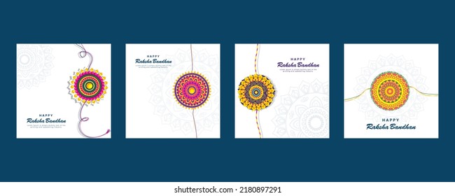 Happy Raksha Bandhan. Social media banner set,greetings cards, Happpy Rakhi.