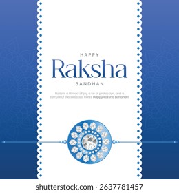 Happy Raksha Bandhan Social Media Post and Greeting Card. Modern and Minimal Raksha Bandhan Festival Celebration Flyer Template Vector Illustration
