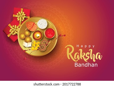 Happy Raksha Bandhan with stylish vector illustration in a creative background. Indian Religious Festival. colorful Rakhi Design.	