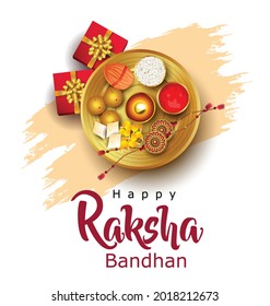 Happy Raksha Bandhan with stylish vector illustration in a creative background. Indian Religious Festival. colorful Rakhi Design.	