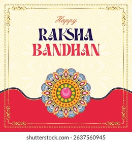 Happy raksha bandhan template design, brother and sister rakhi festival vector illustration for print and social media poster