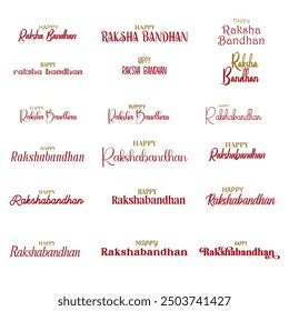 Happy Raksha Bandhan Text With Red and Golden Color. Raksha Bandhan Celebration Text