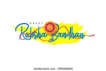 Happy Raksha Bandhan Text Typography with creative Rakhi Illustration