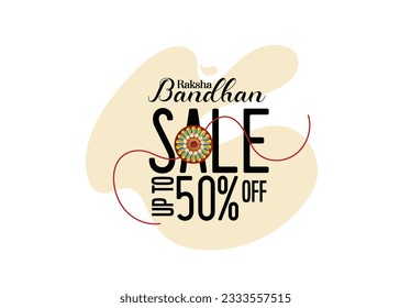 Happy Raksha Bandhan with Text, Typography decorative Rakhi for Raksha Bandhan, Indian festival for brother and sister bonding celebration