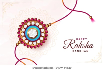 Happy Raksha Bandhan Traditioneller Hintergrund mit dekorativen Rakhi