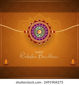 Happy Raksha Bandhan traditional Indian festival background vector