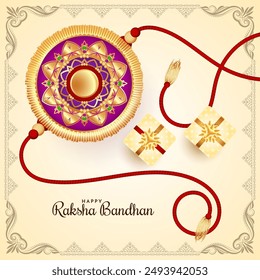 Happy Raksha Bandhan traditional Indian festival background vector