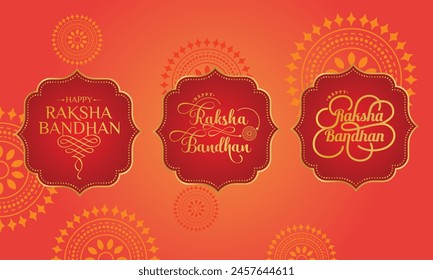 Happy Raksha Bandhan Typographic Design Template OR Logo Design collection for Advertising.
