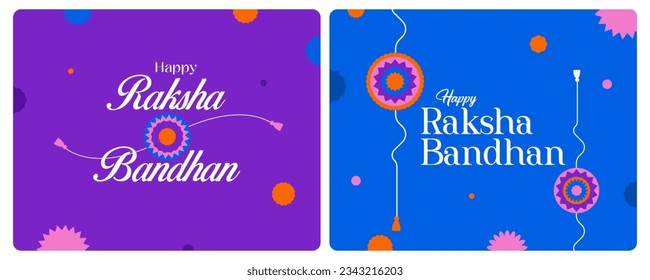 Happy Raksha Bandhan Typographic Layout banner template design with Rakhi vector layout with festival elements