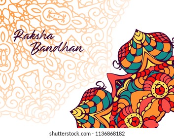 Happy Raksha Bandhan. Vector Illustration with rakhi