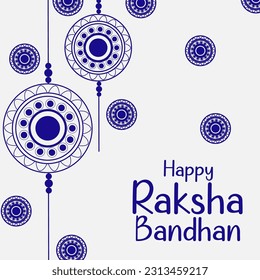 Happy Raksha Bandhan Vector Illustration Hand Draw Creative Design White Background Rakshasutra with typography