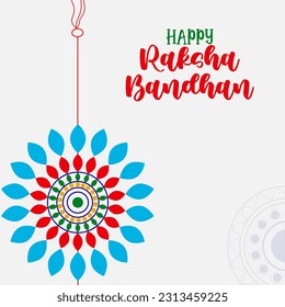 Happy Raksha Bandhan Vector Illustration Hand Draw Creative Design White Background Rakshasutra with typography