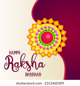 Happy Raksha Bandhan Vector Illustration Hand Draw Creative Design Red  White Background Rakshasutra with typography