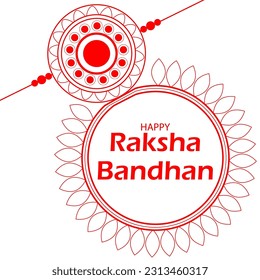 Happy Raksha Bandhan Vector Illustration Hand Draw Creative Design White Background Rakshasutra with typography