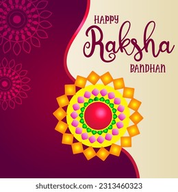 Happy Raksha Bandhan Vector Illustration Hand Draw Creative Design Red  White Background Rakshasutra with typography