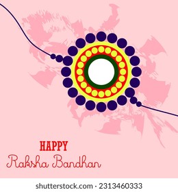 Happy Raksha Bandhan Vector Illustration Hand Draw Creative Design Red Background Rakshasutra with typography