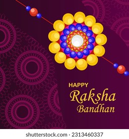 Happy Raksha Bandhan Vector Illustration Hand Draw Creative Design  Background Rakshasutra with typography