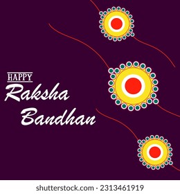 Happy Raksha Bandhan Vector Illustration Hand Draw Creative Design  Background Rakshasutra with typography