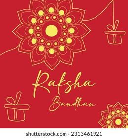 Happy Raksha Bandhan Vector Illustration Hand Draw Creative Design  Background Rakshasutra with typography