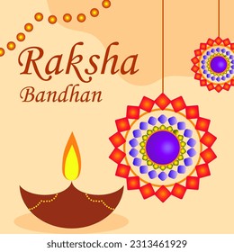 Happy Raksha Bandhan Vector Illustration Hand Draw Creative Design  Background Rakshasutra with typography