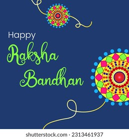 Happy Raksha Bandhan Vector Illustration Hand Draw Creative Design  Background Rakshasutra with typography