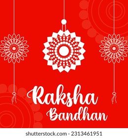 Happy Raksha Bandhan Vector Illustration Hand Draw Creative Design  Background Rakshasutra with typography