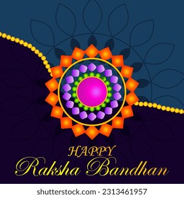 Happy Raksha Bandhan Vector Illustration Hand Draw Creative Design  Background Rakshasutra with typography