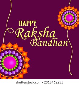 Happy Raksha Bandhan Vector Illustration Hand Draw Creative Design  Background Rakshasutra with typography