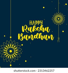 Happy Raksha Bandhan Vector Illustration Hand Draw Creative Design  Background Rakshasutra with typography