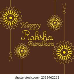 Happy Raksha Bandhan Vector Illustration Hand Draw Creative Design  Background Rakshasutra with typography