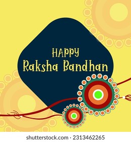 Happy Raksha Bandhan Vector Illustration Hand Draw Creative Design  Background Rakshasutra with typography