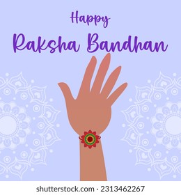 Happy Raksha Bandhan Vector Illustration Hand Draw Creative Design  Background Rakshasutra with typography