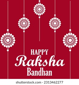 Happy Raksha Bandhan Vector Illustration Hand Draw Creative Design  Background Rakshasutra with typography