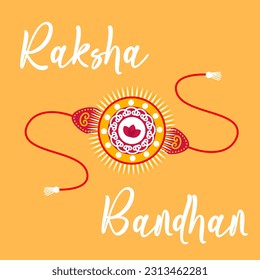 Happy Raksha Bandhan Vector Illustration Hand Draw Creative Design  Background Rakshasutra with typography