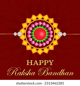 Happy Raksha Bandhan Vector Illustration Hand Draw Creative Design  Background Rakshasutra with typography