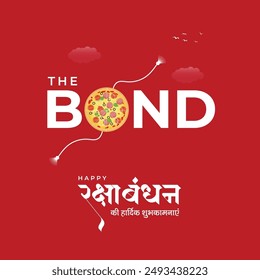 Happy Rakshabandhan Hindi text greeting Indian festival calligraphy hindi font For Food Concept