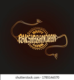 Happy Rakshabandhan lettering in Rakhi shape. Rakshabandhan festivals. svg