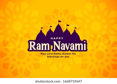 happy ram navami beautiful festival card design