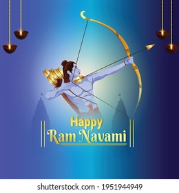 Happy ram navami celebration greeting card