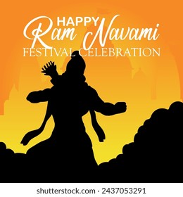  Happy Ram Navami cultural Banner Hindu festival vertical post wishes celebration card Ram Navami celebration background Indian Hinduism Festival Social Media Banner Free Vector

