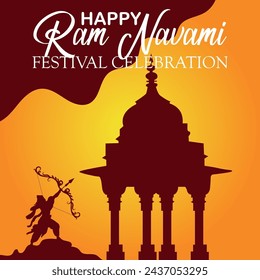  Happy Ram Navami cultural Banner Hindu festival vertical post wishes celebration card Ram Navami celebration background Indian Hinduism Festival Social Media Banner Free Vector

